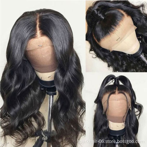 Cheap Human Hair Wigs Transparent Lace Front Closure Body Wave Wig Full Virgin Cuticle Aligned HD Lace Closure Human Hair Wig